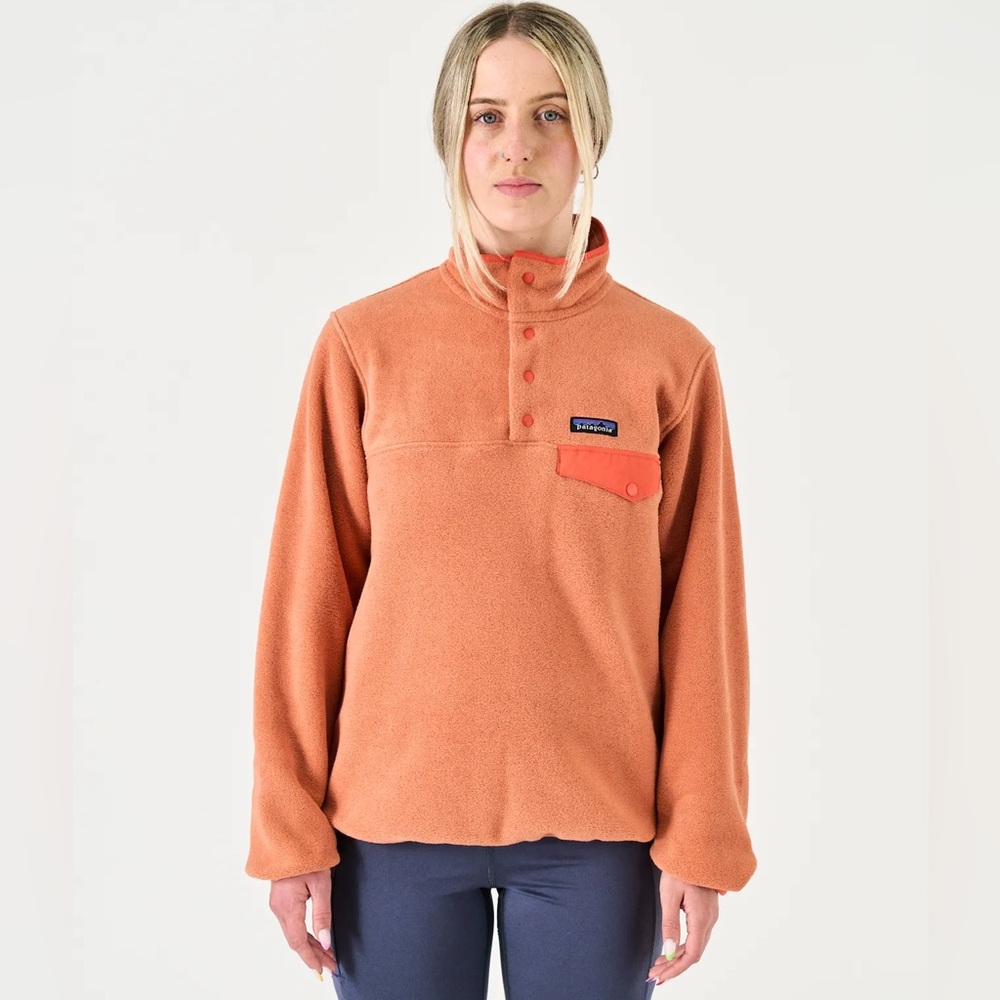 Patagonia Women Synchilla Bright Orange Sweater Size XL